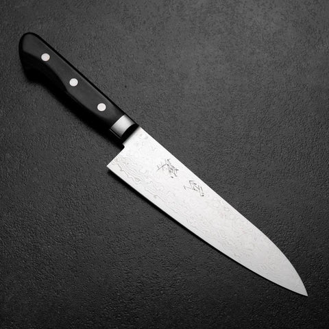 Gyuto VG-10 Damast Schwarzer Westlicher Griff 180mm-[Musashi]-[Japan-Küchenmesser]