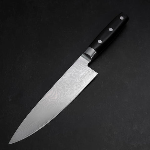 Gyuto VG-10 Damast Schwarzer Westlicher Griff 200mm-[Musashi]-[Japan-Küchenmesser]