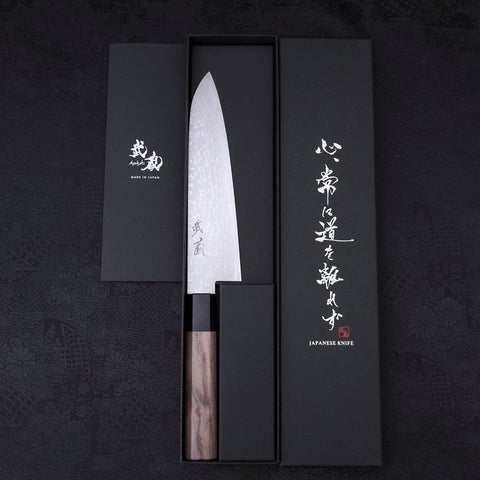 Gyuto VG-10 Damast Walnussholz Griff 180mm-[Musashi]-[Japan-Küchenmesser]