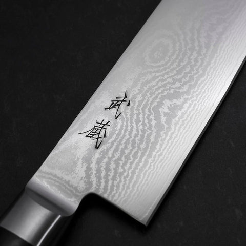 Gyuto VG-10 Damast Westlicher Griff in Schwarz 200mm-[Musashi]-[Japan-Küchenmesser]
