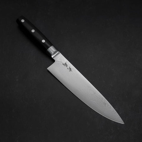 Gyuto VG-10 Damast Westlicher Griff in Schwarz 200mm-[Musashi]-[Japan-Küchenmesser]