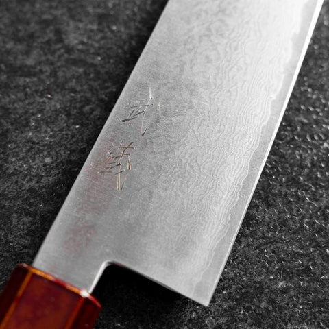 Gyuto VG-10 Damast Yamanaka Roter Urushi Griff 210mm-[Musashi]-[Japan-Küchenmesser]