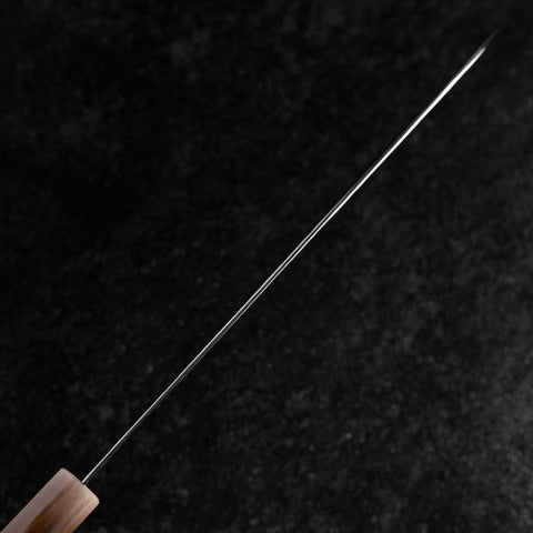 Gyuto VG-10 Kagami Tsuchime Damast Dunkelrosa Büffelhorn und Ahornholz Griff 240mm-[Musashi]-[Japan-Küchenmesser]