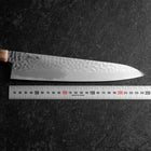 Gyuto VG-10 Kagami Tsuchime Damast Dunkelrosa Büffelhorn und Ahornholz Griff 240mm-[Musashi]-[Japan-Küchenmesser]