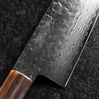 Gyuto VG-10 Kagami Tsuchime Damast Hell-Rosa Büffelhorn und Ahornholz Griff 210mm-[Musashi]-[Japan-Küchenmesser]