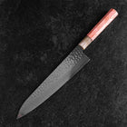 Gyuto VG-10 Mirror Tsuchime Damascus Dark Pink Buffalo Maple Handle 240mm (9.4”)-[Musashi]-[Japan-Küchenmesser]