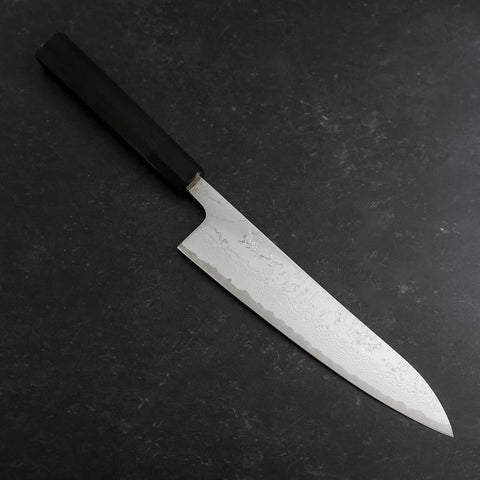 Gyuto VG-10 Nickel Damast Büffelhorn und Ebenholz Griff 210mm-[Musashi]-[Japan-Küchenmesser]