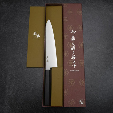 Gyuto VG-10 Poliert Ebenholz Griff 205mm-[Musashi]-[Japan-Küchenmesser]