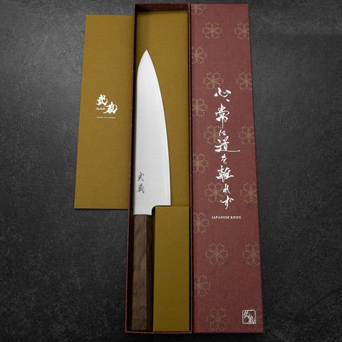 Gyuto VG-10 Poliert Ovangkol Griff 210mm-[Musashi]-[Japan-Küchenmesser]