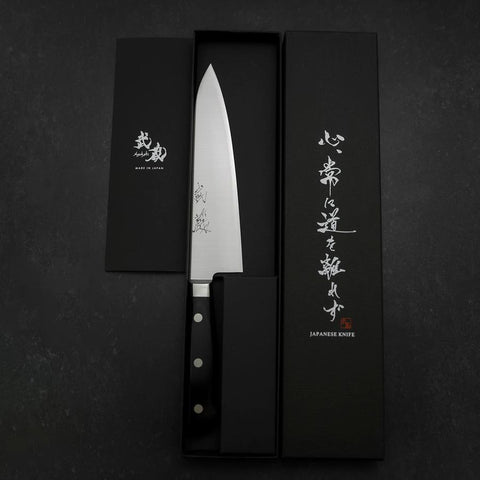 Gyuto VG-10 Poliert Schwarzer Westlicher Kirschholz Griff 180mm-[Musashi]-[Japan-Küchenmesser]