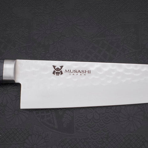Gyuto VG-10 Tsuchime Damast Dunkelblauer Westlicher Griff 180mm-[Musashi]-[Japan-Küchenmesser]