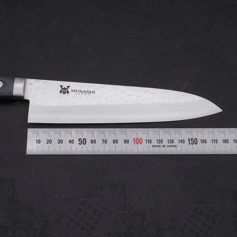 Gyuto VG-10 Tsuchime Damast Dunkelblauer Westlicher Griff 180mm-[Musashi]-[Japan-Küchenmesser]