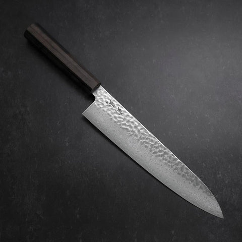 Gyuto VG-10 Tsuchime Damast Eschenholz Griff 240mm-[Musashi]-[Japan-Küchenmesser]