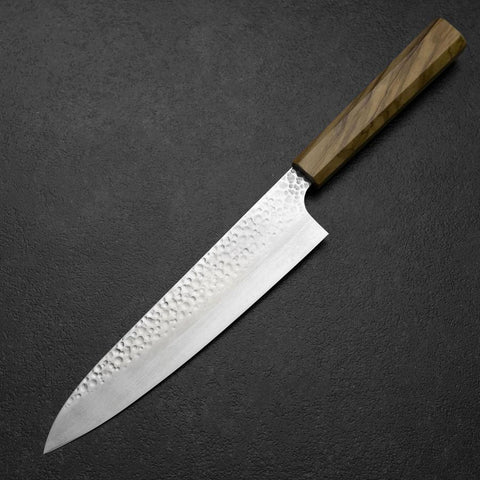 Gyuto VG-10 Tsuchime Damast Olivenholz Griff 210mm-[Musashi]-[Japan-Küchenmesser]