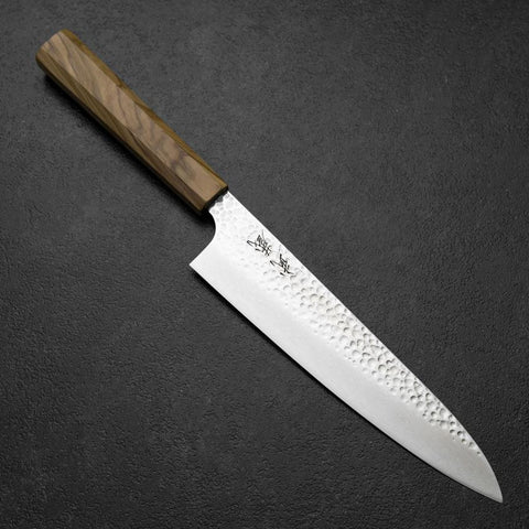 Gyuto VG-10 Tsuchime Damast Olivenholz Griff 210mm-[Musashi]-[Japan-Küchenmesser]