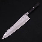Gyuto VG-10, Tsuchime Damast Westlicher Griff in Schwarz, 210mm-[Musashi]-[Japan-Küchenmesser]