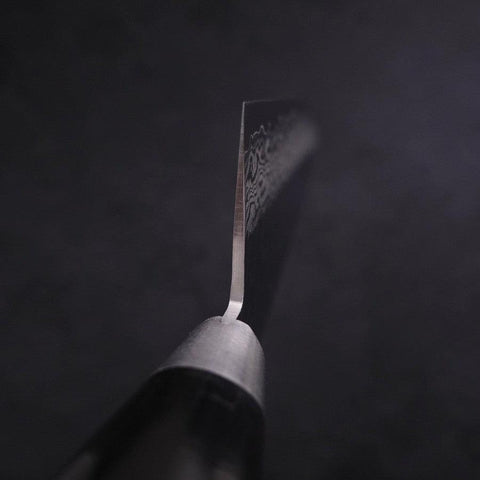 Gyuto VG-10, Tsuchime Damast Westlicher Griff in Schwarz, 210mm-[Musashi]-[Japan-Küchenmesser]