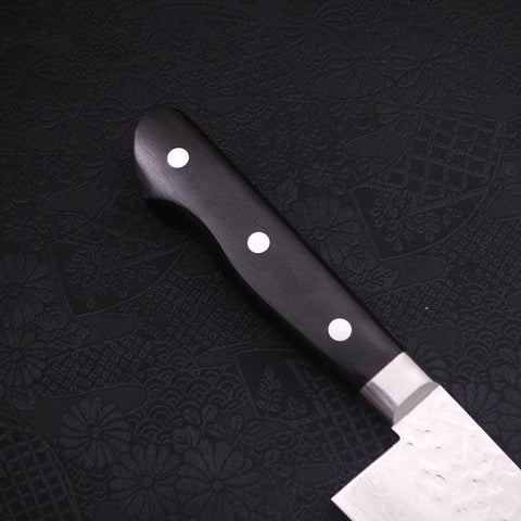 Gyuto VG-10, Tsuchime Damast Westlicher Griff in Schwarz, 210mm-[Musashi]-[Japan-Küchenmesser]