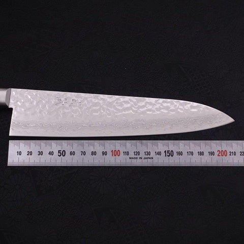 Gyuto VG-10, Tsuchime Damast Westlicher Griff in Schwarz, 210mm-[Musashi]-[Japan-Küchenmesser]