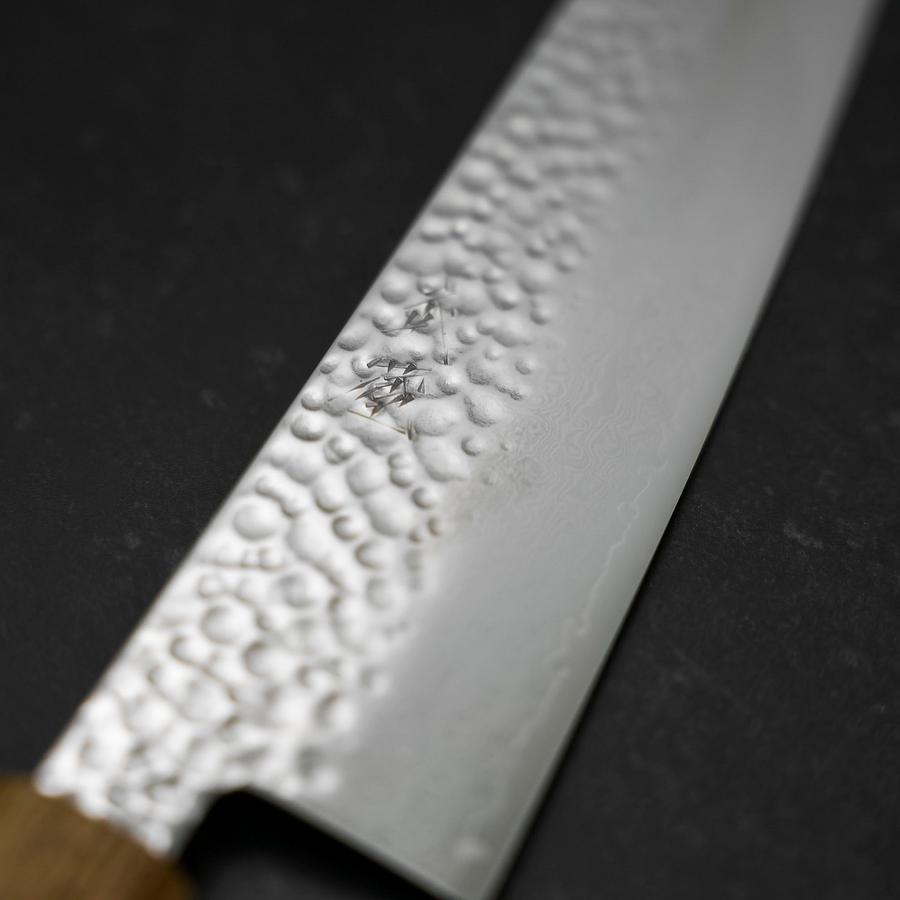 Gyuto VG-10 Tsuchime Damast Yaki Urushi Griff 210mm-[Musashi]-[Japan-Küchenmesser]