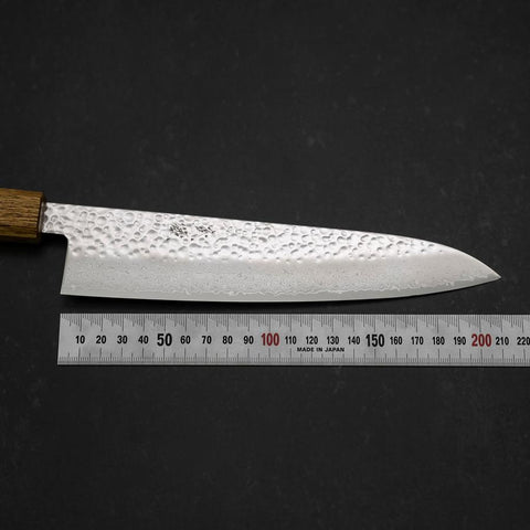 Gyuto VG-10 Tsuchime Damast Yaki Urushi Griff 210mm-[Musashi]-[Japan-Küchenmesser]