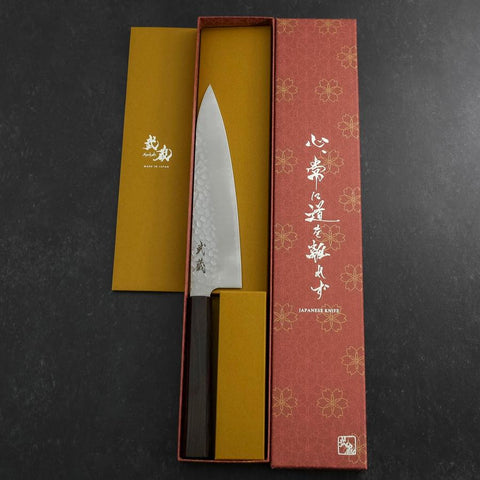 Gyuto VG-10 Tsuchime Ebenholz Griff 200mm-[Musashi]-[Japan-Küchenmesser]