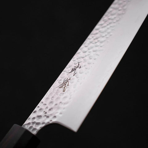 Gyuto VG-10, Tsuchime Ebenholz Griff, 210mm-[Musashi]-[Japan-Küchenmesser]