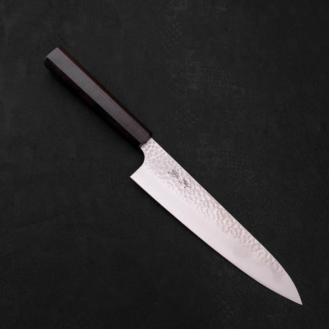 Gyuto VG-10, Tsuchime Ebenholz Griff, 210mm-[Musashi]-[Japan-Küchenmesser]