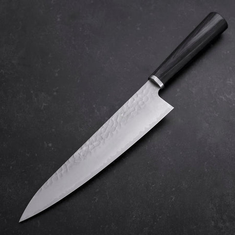 Gyuto VG-10 Tsuchime Runder Lila Griff 200mm-[Musashi]-[Japan-Küchenmesser]