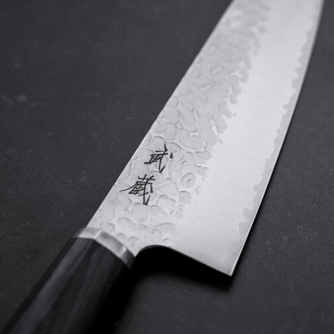 Gyuto VG-10 Tsuchime Runder Lila Griff 200mm-[Musashi]-[Japan-Küchenmesser]