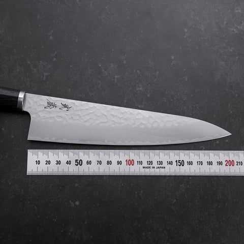 Gyuto VG-10 Tsuchime Runder Lila Griff 200mm-[Musashi]-[Japan-Küchenmesser]
