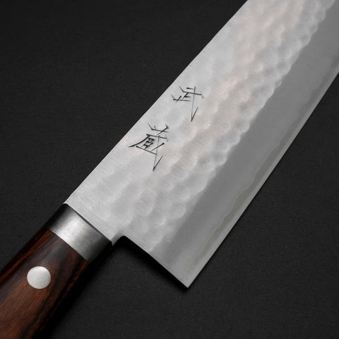 Gyuto VG-10 Tsuchime Runder Mahagoni Griff 180mm-[Musashi]-[Japan-Küchenmesser]