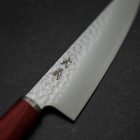 Gyuto VG-10 Tsuchime Westlicher Griff in Rot 185mm-[Musashi]-[Japan-Küchenmesser]