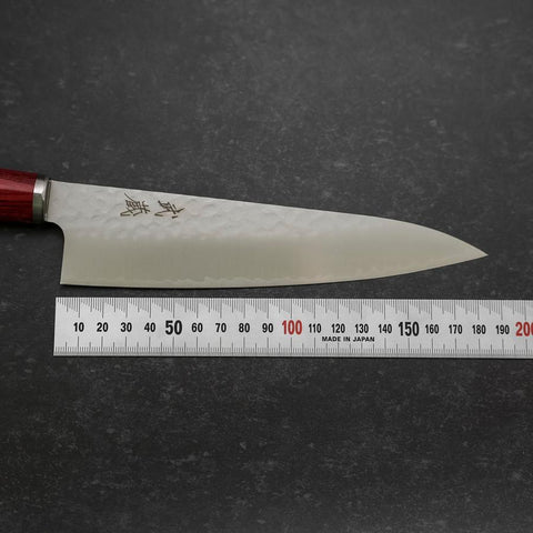Gyuto VG-10 Tsuchime Westlicher Griff in Rot 185mm-[Musashi]-[Japan-Küchenmesser]