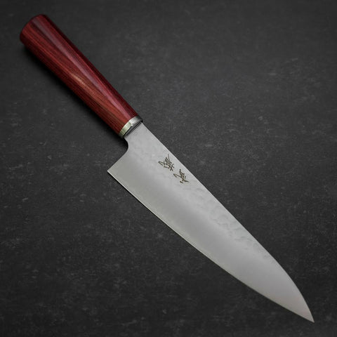 Gyuto VG-10 Tsuchime Westlicher Griff in Rot 185mm-[Musashi]-[Japan-Küchenmesser]