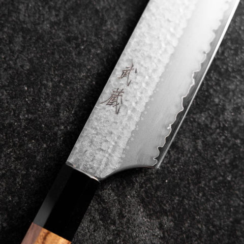 Gyuto VG-5 Tsuchime Büffelhorn und Bubinga Griff 210mm-[Musashi]-[Japan-Küchenmesser]