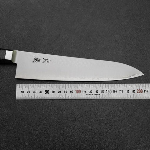 Gyuto VG-5 Tsuchime Schwarzer Marmor Griff 210mm-[Musashi]-[Japan-Küchenmesser]
