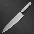 Gyuto VG-5 Tsuchime Weißer Marmor Griff 210mm-[Musashi]-[Japan-Küchenmesser]