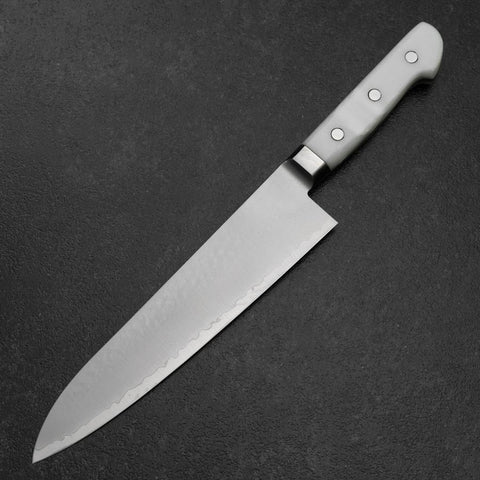 Gyuto VG-5 Tsuchime Weißer Marmor Griff 210mm-[Musashi]-[Japan-Küchenmesser]