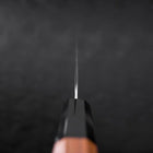 Gyuto White Steel #1 Edelstahlummantelung Tsuchime Büffelhorn und Teakholz Griff 180mm-[Musashi]-[Japan-Küchenmesser]