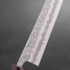 Gyuto White Steel #1 Edelstahlummantelung Tsuchime Lila Urushi Griff 240mm-[Musashi]-[Japan-Küchenmesser]