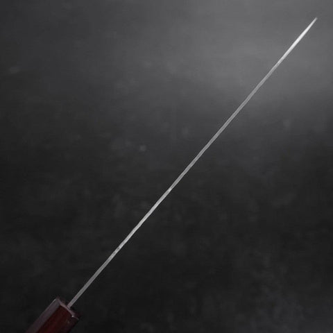 Gyuto White Steel #1 Edelstahlummantelung Tsuchime Lila Urushi Griff 240mm-[Musashi]-[Japan-Küchenmesser]