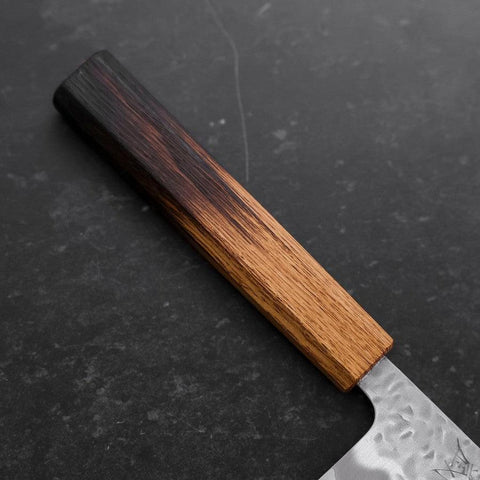 Gyuto White Steel #1 Edelstahlummantelung Tsuchime Yaki Urushi Griff 240mm-[Musashi]-[Japan-Küchenmesser]