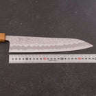 Gyuto White Steel #1 Edelstahlummantelung Tsuchime Yaki Urushi Griff 240mm-[Musashi]-[Japan-Küchenmesser]