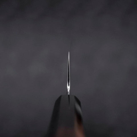 Gyuto White Steel #1 Kagami Sui-Honyaki Büffelhorn und Ebenholz Griff mit Scheide 210mm-[Musashi]-[Japan-Küchenmesser]