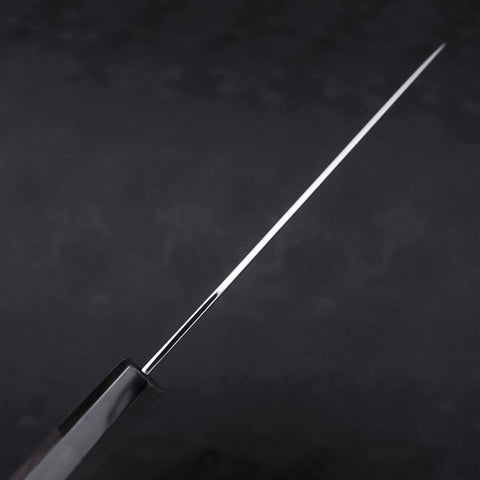 Gyuto White Steel #1 Kagami Sui-Honyaki Büffelhorn und Ebenholz Griff mit Scheide 210mm-[Musashi]-[Japan-Küchenmesser]