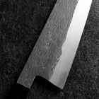 Gyuto White Steel #1 Kurouchi Tsuchime Buffalo Ebony Handle 210mm (8.3”)-[Musashi]-[Japan-Küchenmesser]