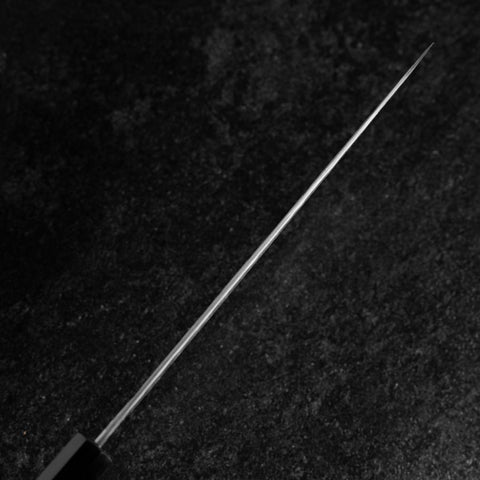 Gyuto White Steel #1 Kurouchi Tsuchime Buffalo Ebony Handle 210mm (8.3”)-[Musashi]-[Japan-Küchenmesser]