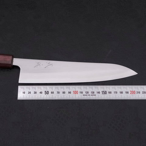 Gyuto White Steel #1 Poliert Lila Urushi Griff 210mm-[Musashi]-[Japan-Küchenmesser]