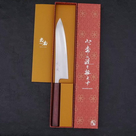 Gyuto White Steel #1 Poliert Lila Urushi Griff 210mm-[Musashi]-[Japan-Küchenmesser]